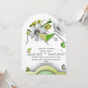 Green Wedding Save the date Template, wedding, We Invitation