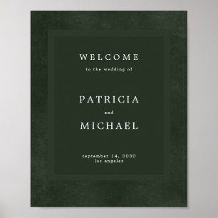 Green wedding simple modern elegant welcome sign