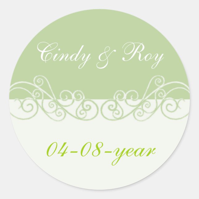 Green wedding stickers (Front)