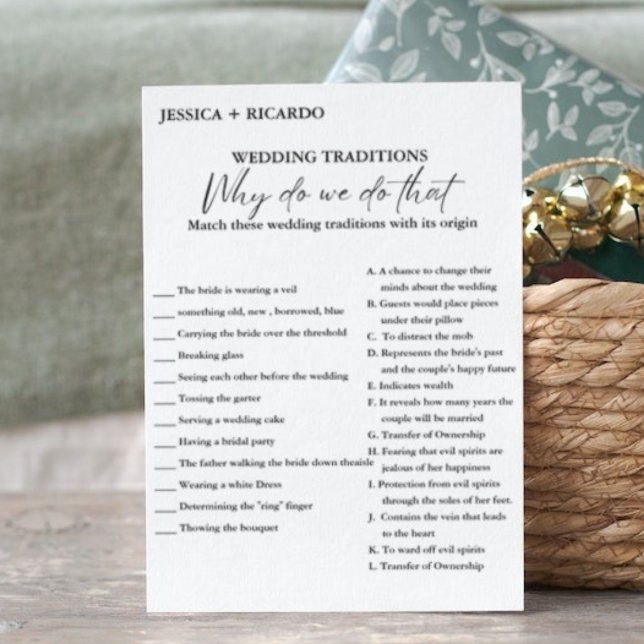 Green wedding tradition bridal shower game card (Creator Uploaded)