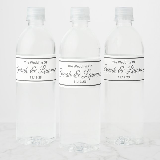 Green Wedding Water Bottle Labels (Bottles)