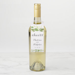Green Wedding Wine Bottle Hanger Tags, Rustic