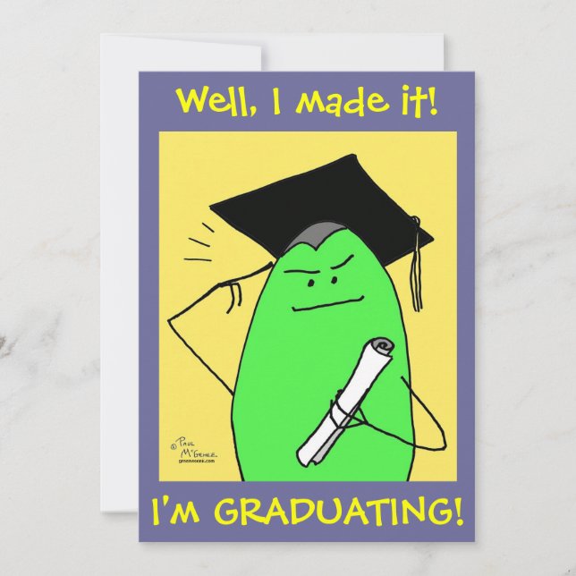 Green Weenii "I Made It!" Graduation Invitation (Front)