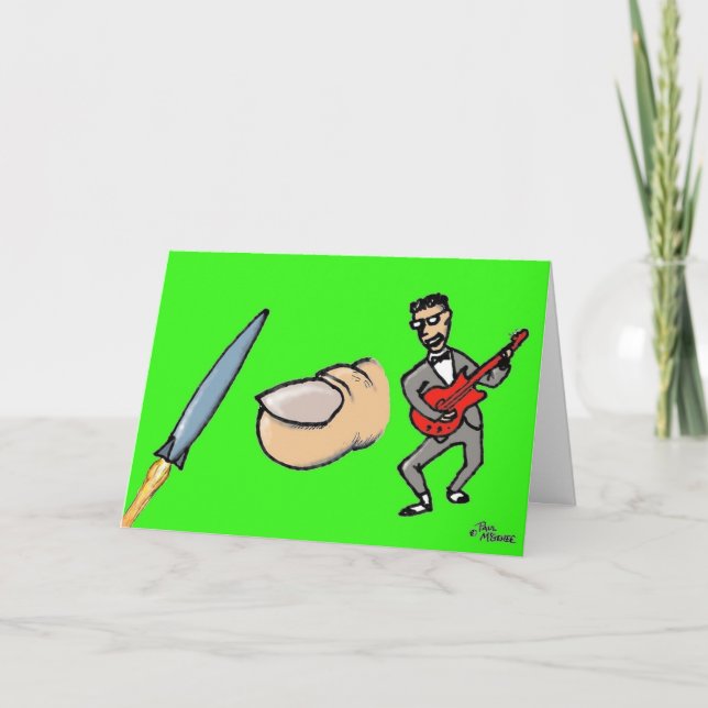 Green Weenii "Missile, Toe & Holly" Greeting Card (Front)