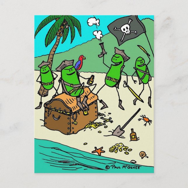 Green Weenii "Pirate Party" Postcard (Front)