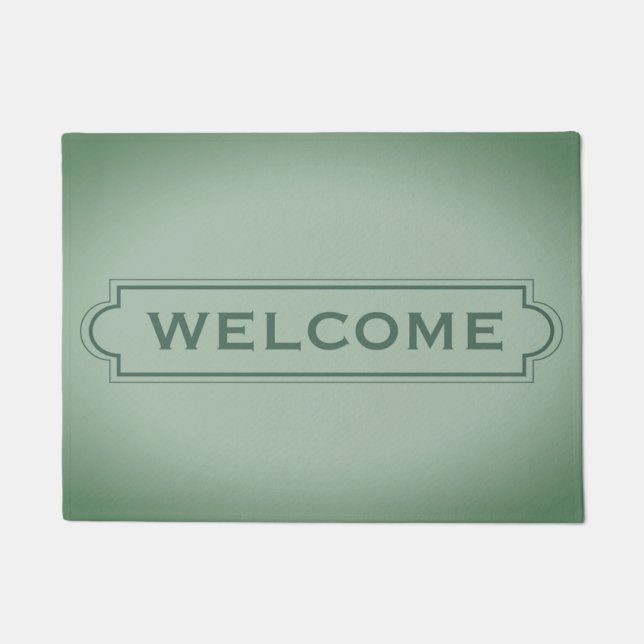Green Welcome Door Mat (Front)
