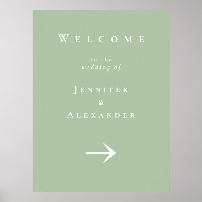 Green Welcome to Wedding Sign (Front)