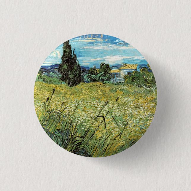 Green Wheat Field  Vincent van Gogh   3 Cm Round Badge (Front)