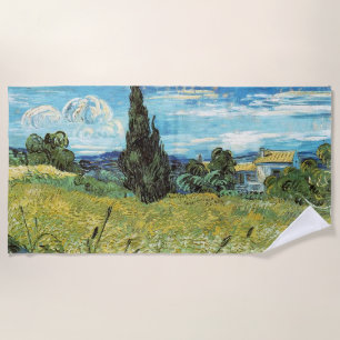 Green Wheat Field  Vincent van Gogh    Beach Towel