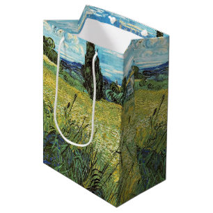 Green Wheat Field Vincent van Gogh Medium Gift Bag