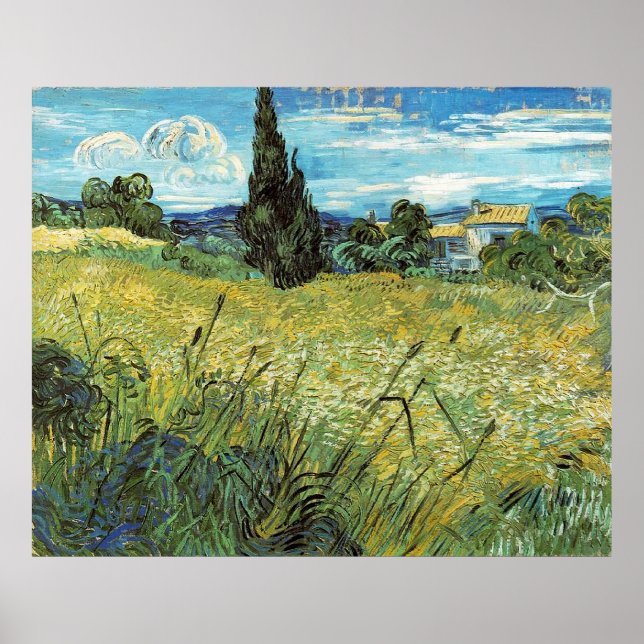 Green Wheat Field  Vincent van Gogh Poster (Front)