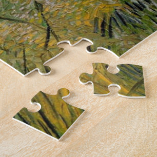 Green Wheat Field with Cypress by Van Gogh. Jigsaw Puzzle