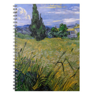 Green Wheat Field with Cypress by Van Gogh. Notebook