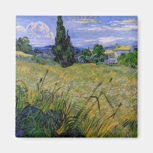 Green Wheat Field with Cypress by Vincent van Gogh Magnet