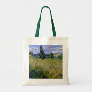Green Wheat Field with Cypress by Vincent van Gogh Tote Bag