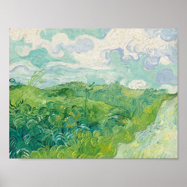 Green Wheat Fields, Auvers  1890 (Vincent van Gogh Poster (Front)