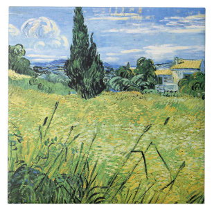 Green Wheatfield with Cypress, Tile