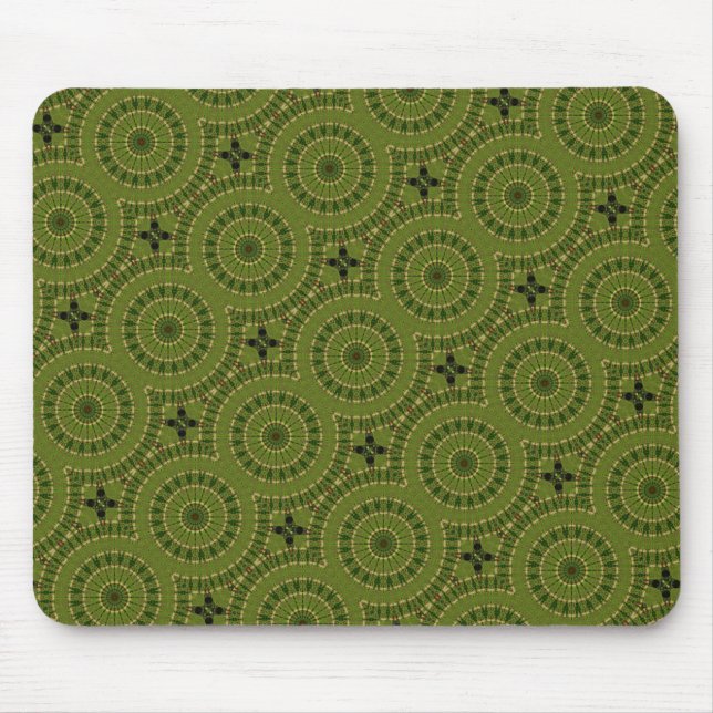 Green Wheel Mandala / Grünes Rad Mandala Mouse Pad (Front)