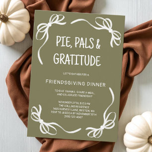 Green Whimsical Hand Drawn Friendsgiving Dinner Invitation