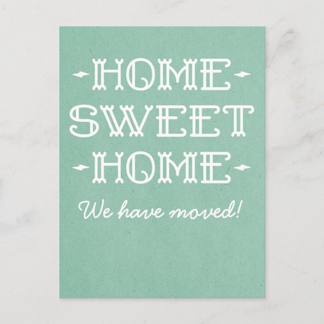 Green Whimsical Home Sweet Home Postcard (Front)