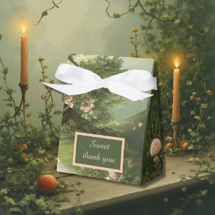 green Whimsical Medieval Forest Wedding  Favour Box