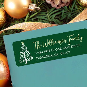 Green Whimsical Playful Christmas Tree Bold Script