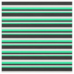 Green, White, and Black Coloured Pattern Fabric