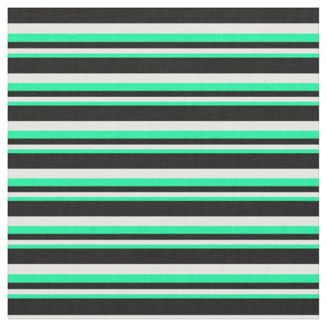 Green, White, and Black Coloured Pattern Fabric (Close Up)