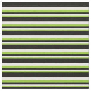 Green, White, and Black Lined/Striped Pattern Fabric