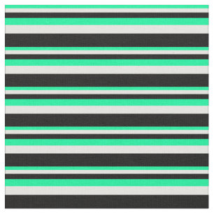 Green, White, and Black Striped Pattern Fabric