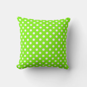 green, white and green polka dots cushion