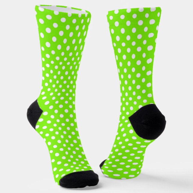 green, white and green polka dots  socks (Angled)