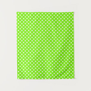 green, white and green polka dots   tapestry