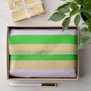 Green, white and orange pattern tissue paper