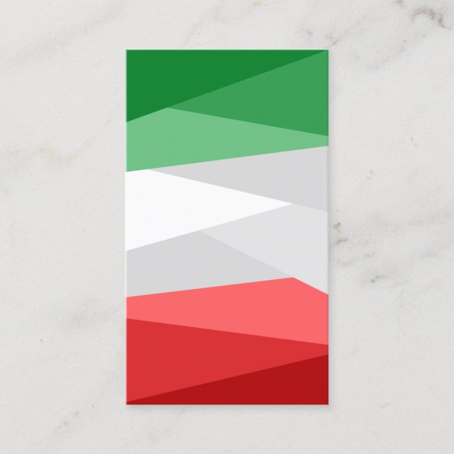 Green White and Red Colour Stacks Business Card (Front)