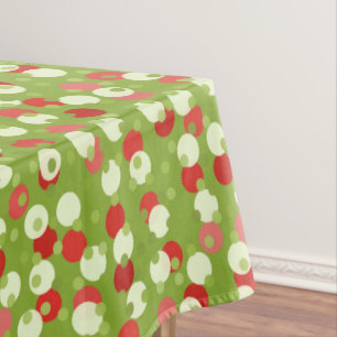 green, white and red dots tablecloth