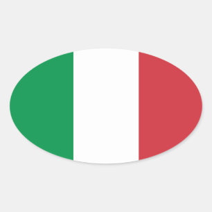 Green White and Red Italian Flag Colours Oval Sticker