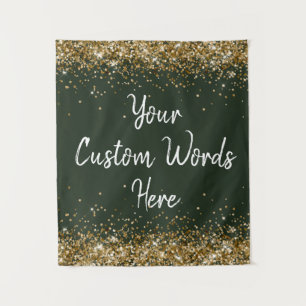Green & White Backdrop Birthday Party Photo Booth Tapestry