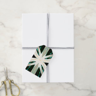 Green White Beige Winter Christmas Star Snowflake Gift Tags
