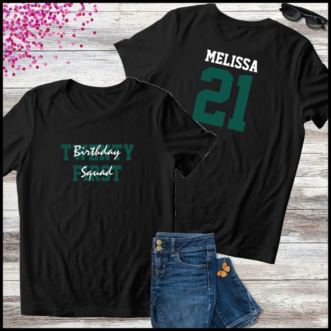 Green & White Birthday Squad 21st Birthday Tri-Blend Shirt (Creator Uploaded)