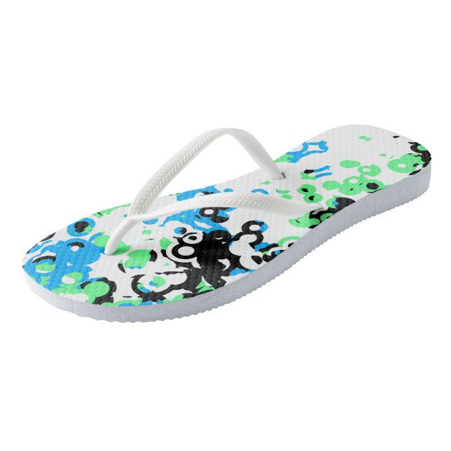 green white black jandals (Angled)