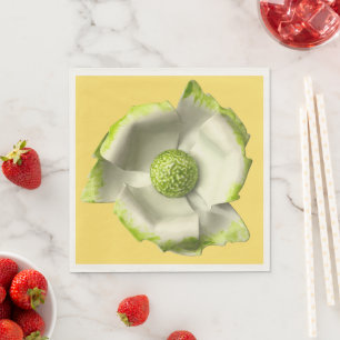 Green White Blossom Flower Elegant Summer Wedding Napkin