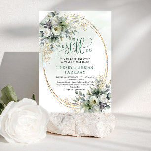 Green White Botanical Watercolor We Still Do Invitation