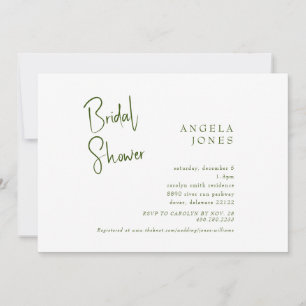 Green & White Bridal Shower Invitation
