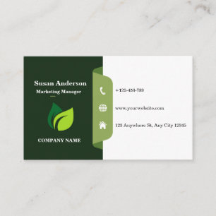 Green White Business Card