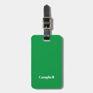 Green white business sharp acrylic luggage tag