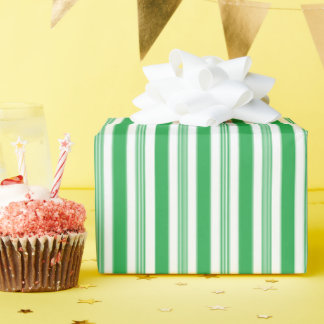 Green & White Candy Cane Striped Wrapping Paper
