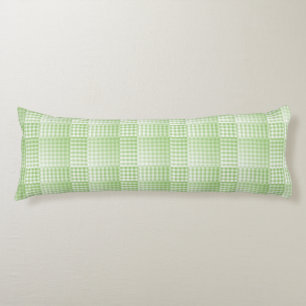 Green White Checker Abstract Pattern Body Cushion