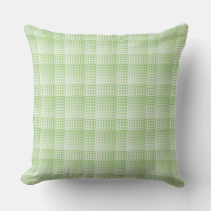 Green White Checker Abstract Pattern Cushion