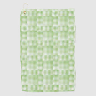 Green White Checker Abstract Pattern Golf Towel